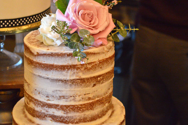 Naked Vanilla Wedding Cake