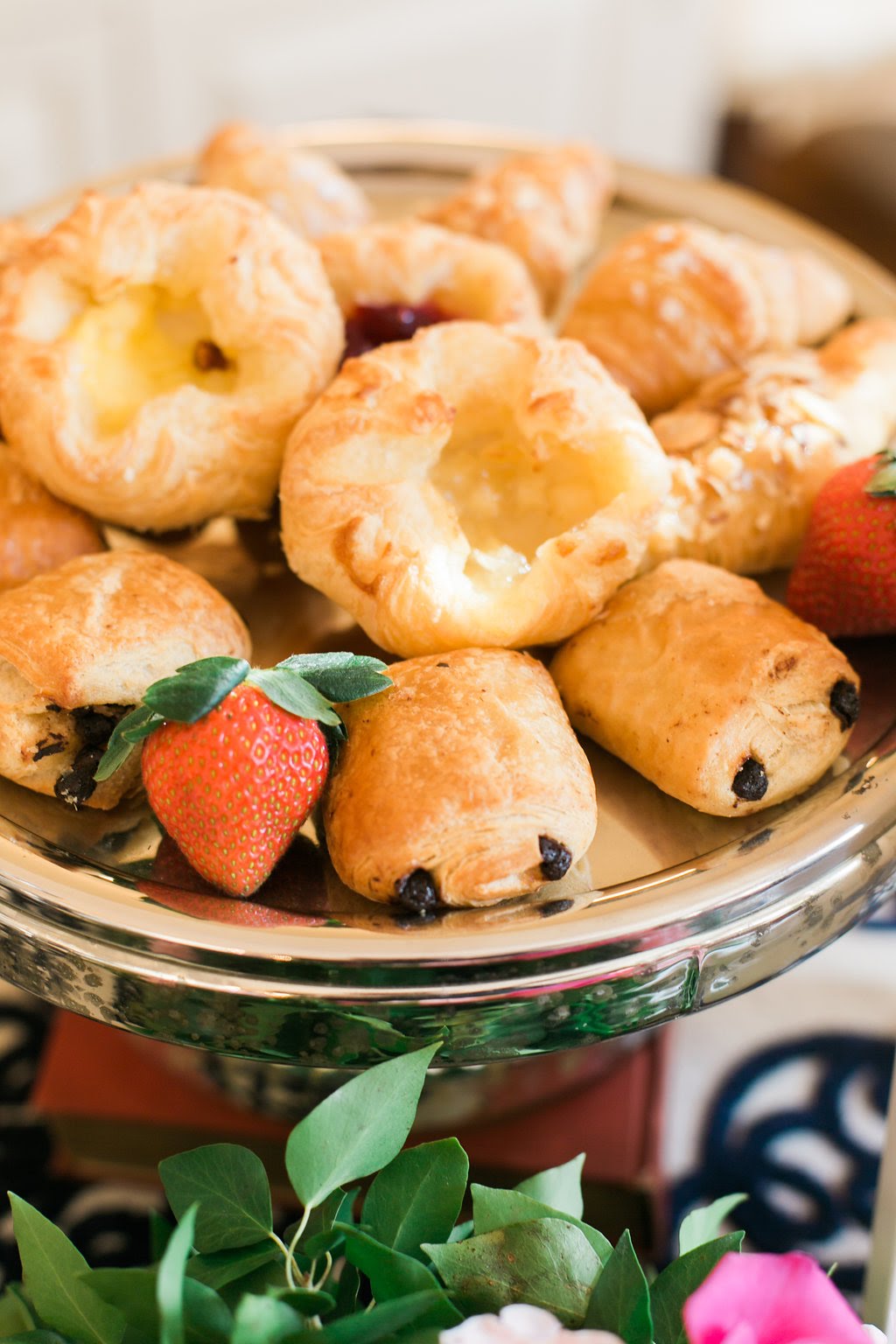 Holiday breakfast breads and spreads on a platter 